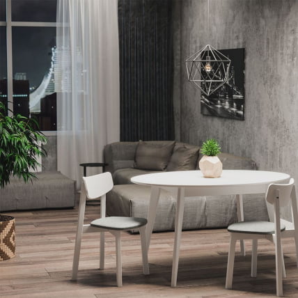 Стул с мягким сиденьем Вега Caramel жаккард Эмаль белая_4