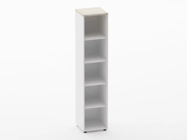 Шкаф 4 узкий открытый Deka 10.19.10 Дуб Сантана светлый/Белый_0