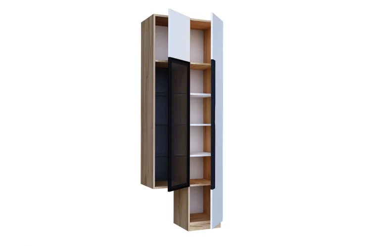 Шкаф с витриной Кёльн ЛД.674.020.000 Дуб Золотой/Белый_1