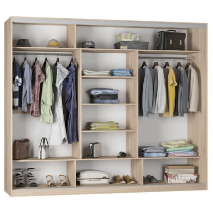 Шкаф-купе B-230х270х60-2(Венге-ДМ-D7D7D7)_1