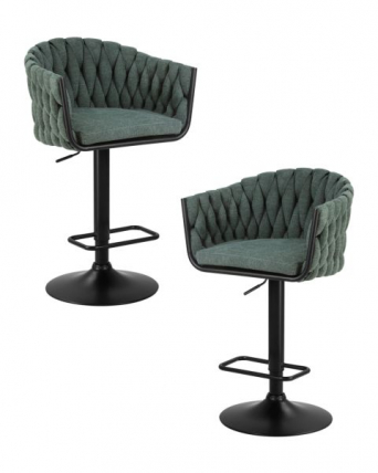 Стул барный DOBRIN LEON (зеленая ткань (LAR 275-23)) 2 шт_0