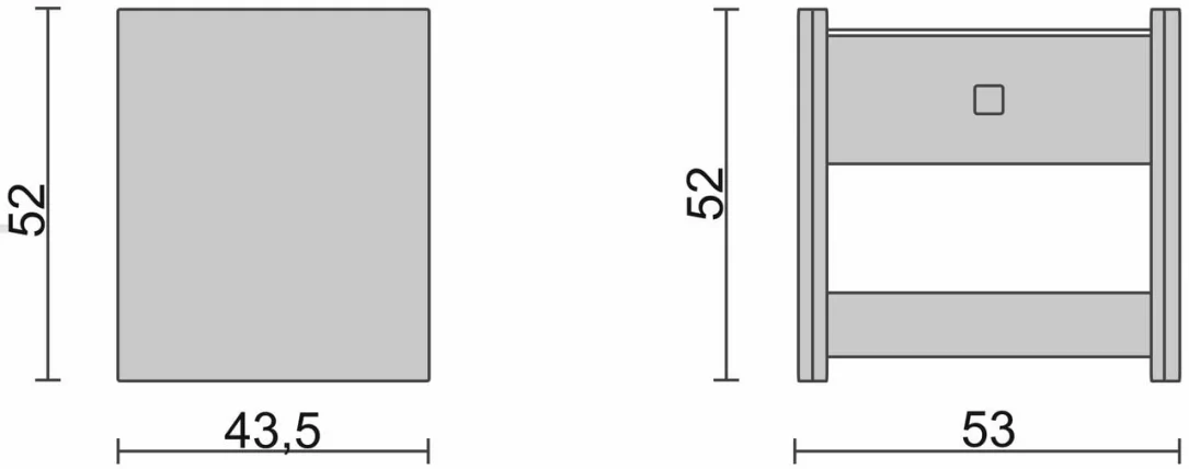 Тумба прикроватная с 1-м ящиком Белая_68404_1