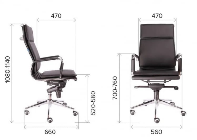 Кресло руководителя Nerey M экокожа Черный_4