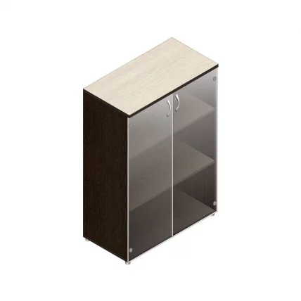 Шкаф для документов с прозрачными стеклами Р.Шс-3СБ Венге/Дуб_0