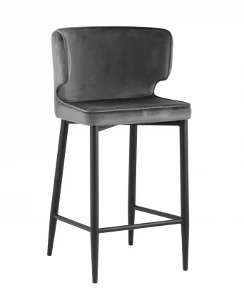 Полубарный стул Матео ножки велюр Серый_0