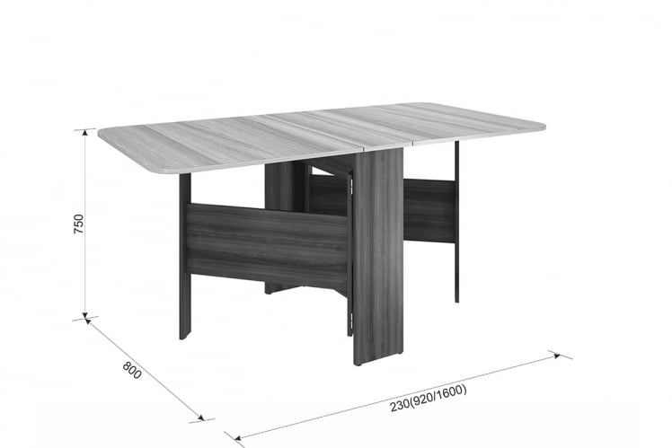 Стол-книжка раскладной Мечта 2 KM-0005 дуб сонома/белый_3
