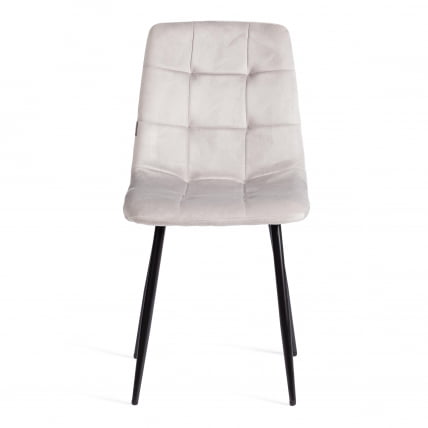 Стул CHILLY (mod. JSC-220) Велюр/металл , 44,5х52,5х88 см, Light grey (светло-серый) HLR14 / черный_4