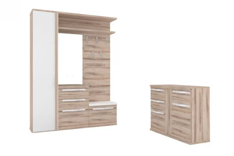 Комплект мебели для прихожей Марта ЛД №5 Белый Дезира Эш_0