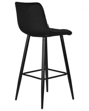 Стул барный DOBRIN NICOLE (черные матовые ножки, черный велюр (108-77)) 2 шт_1