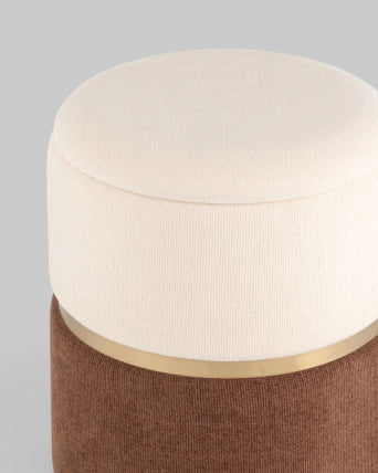 Пуф Кэрри с ящиком шенилл Коричневый_4