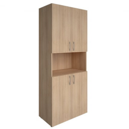 Шкаф книжный закрытый с нишей без топа YALTA LT-ST 1.5	 Снежная Платина_0