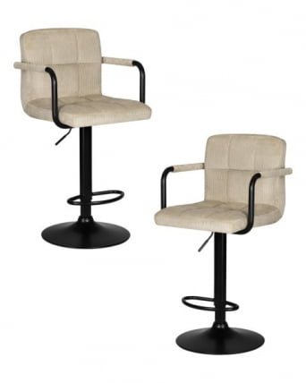 Стул барный DOBRIN KRUGER ARM BLACK (бежевый вельвет (LAR-E2041-04)) 2 шт_0