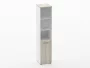 Шкаф 4 узкий верх стеклянная дверь, низ закрытый, с нишей Deka 10.19.18Л Дуб Сантана светлый/Белый_91925