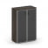 Шкаф средний широкий Шифт SK.ST-2.4R black Дуб Мали/Стекло Black 800*420*1207_3882868