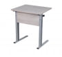 Парта одноместная рост 6 прямые углы Белая ЛДСП/Серая кромка/Металл Серый_3682577