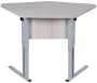 Парта двухместная (рост 6) с трапециевидной столешницей Ясень Шимо светлый/Металл Серый_3682549