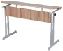 Парта двухместная эргономичный с углом наклона и пеналами (рост 3-7) Ясень Шимо светлый/Металл Серый_3682459