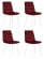 Стул обеденный DOBRIN CHILLY (Бордовый Holland 47, основание белое) 4 шт_3636454