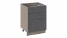 Шкаф напольный с 3-мя ящиками Одри Н3Я(Т)_72-60_3Я Дуб Сонома трюфель/Серый шелк_148841