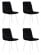 Стул обеденный DOBRIN CHILLY (Черный Holland 75, основание белое) 4 шт_3636466